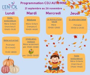 Programmation d’automne du Centre de jour de L’Envol à Longueuil