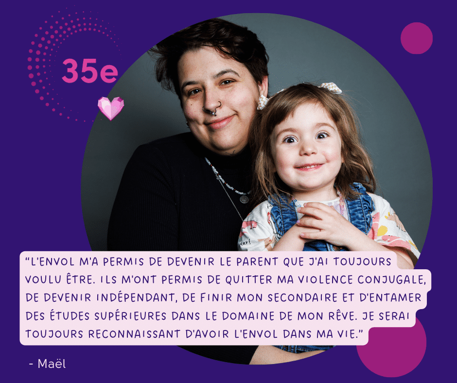 Une jeune mère partage son témoignage sur son parcours dans le programme L'Escale à L'Envol.