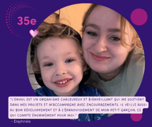 Portrait de Daphnée, participante partageant son témoignage à L'Envol