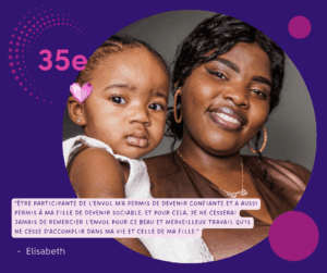Portrait d'Élisabeth, participante partageant son témoignage à L'Envol