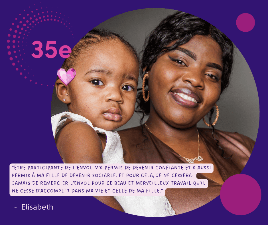 Portrait d'Élisabeth, participante partageant son témoignage à L'Envol
