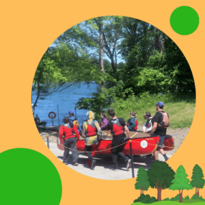 "Groupe d'adolescents participant à une activité de plein air au camp d'été de L'Envol"