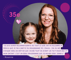 Une jeune mère résidante d'Habitation Les Chrysalides partage son témoignage sur son parcours à L'Envol.